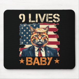 9 Lives By Trump 2024 Win Victory Winner Trump Mouse Mat