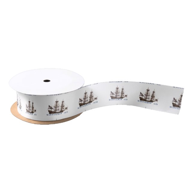 9 mayflower ship satin ribbon (Spool)