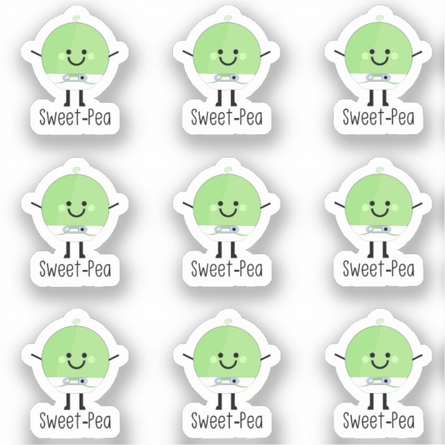9 mini Sweet-Pea Baby Boy Stickers (Front)