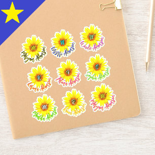 9 Names & Sunflowers Waterproof Handwritten Name