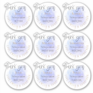 9 Names Thanks Message Bridal Party Individual