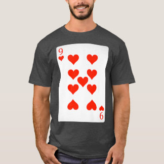 9 Nine Of Hearts Playing Cards  Easy Halloween Cos T-Shirt