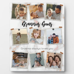 9 Nine Photo Modern Elegant Collage Family Love Plaque