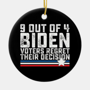 9 Out of 4 Biden Voters Regret Their Decision Ceramic Tree Decoration