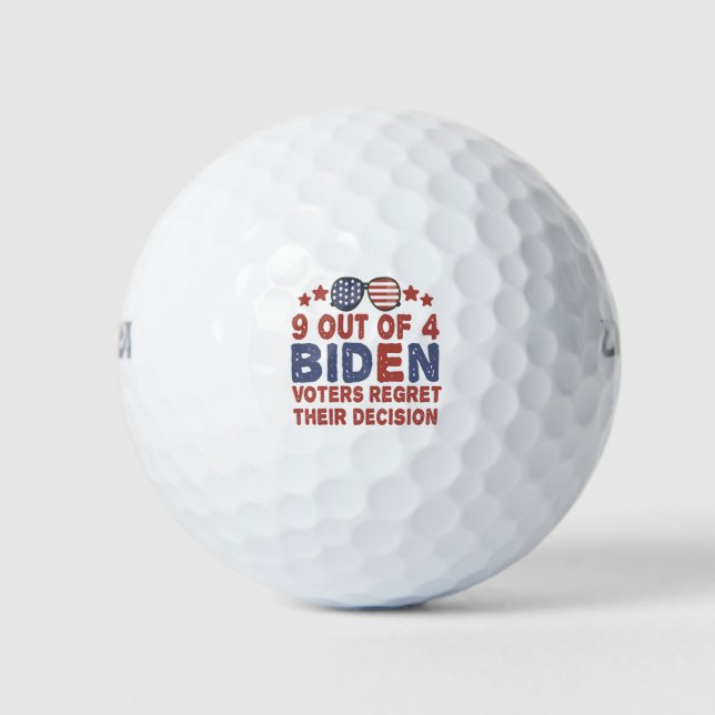 9 Out of 4 Biden Voters Regret Their Decision Gift Golf Balls (Front)