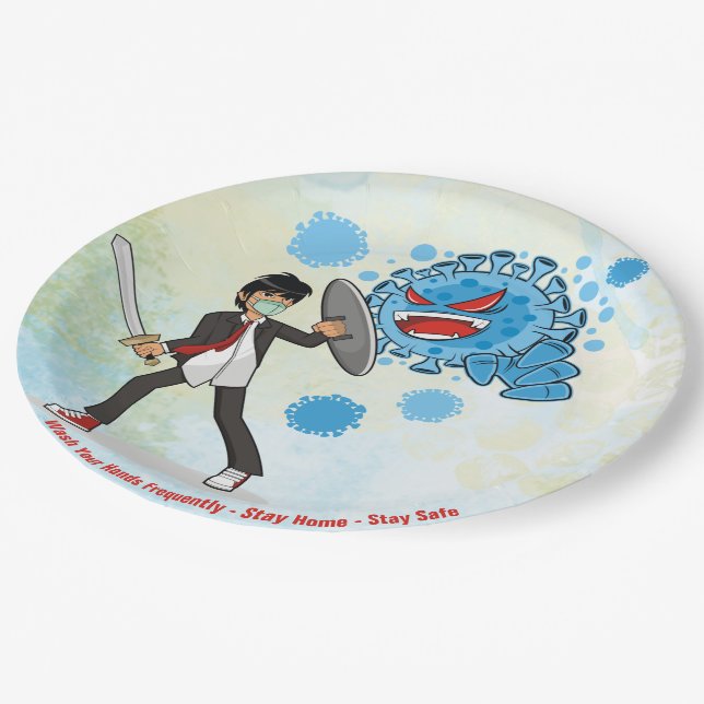 9" Paper Plate (Angled)