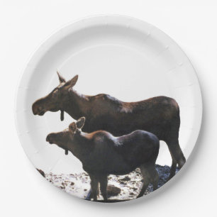 9" Paper Plate w/ moose