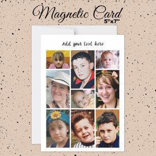 9 photo collage add text magnetic card