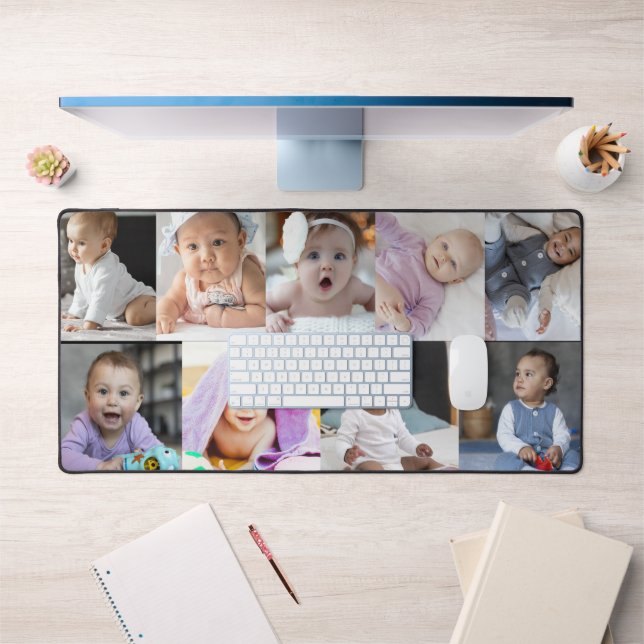 9 Photo Collage Custom Gift Desk Mat (Office 1)