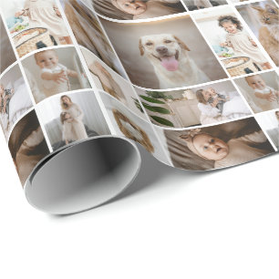 9 Photo Collage Custom Personalised Wrapping Paper
