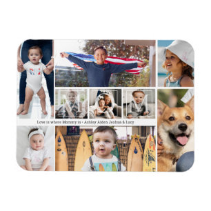 9 Photo Collage Love You Mum Child Names  Magnet