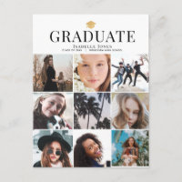 9 Photo Collage Minimalist White Graduation