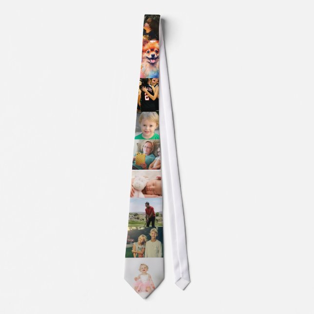 9 Photo Collage Personalised Tie (Front)