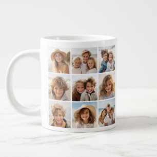 9 Photo Collage - Same Photos Both Sides of Large Coffee Mug
