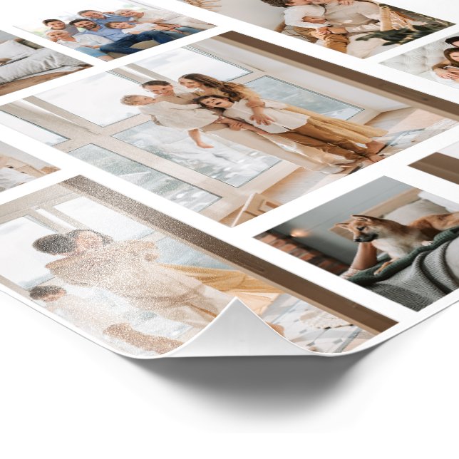 9 Photo Collage Template Personalise Print (Corner)