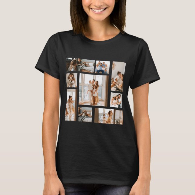 9 Photo Collage Template  T-Shirt (Front)