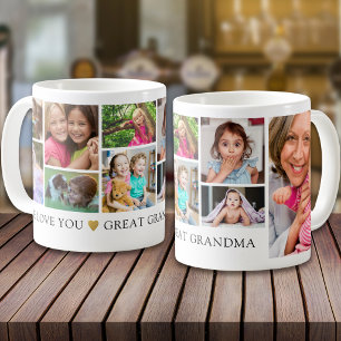 9 Photo Collage We Love You Great Grandma Keepsake Coffee Mug