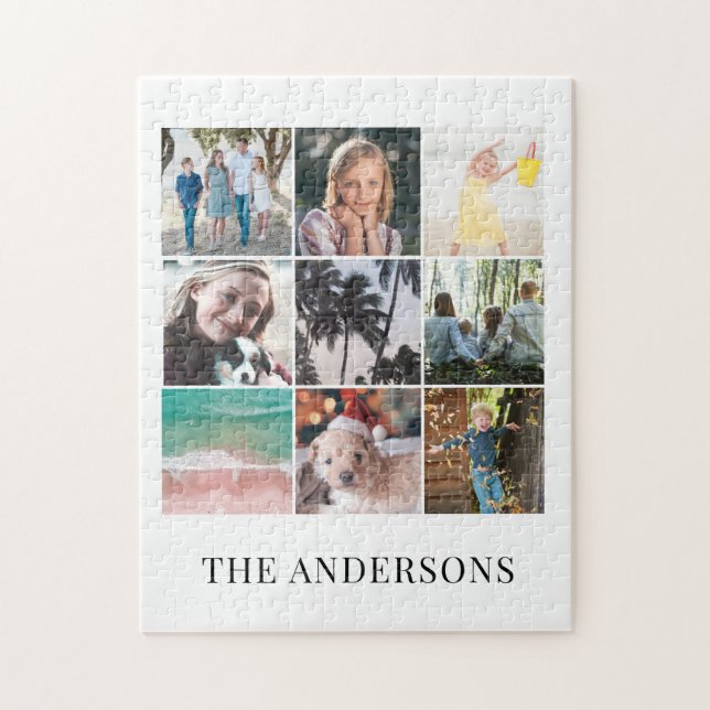 9 Photo Collage White Jigsaw Puzzle (Vertical)