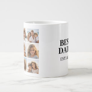 9 Photo Collage with Best Dada and Year Large Coffee Mug