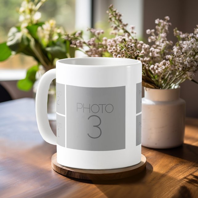 9 Photo Collage with optional background colour Coffee Mug (Personalized Coffee Mug)