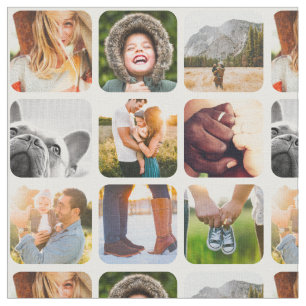 9 Photo Template Custom Tile Grid Fabric