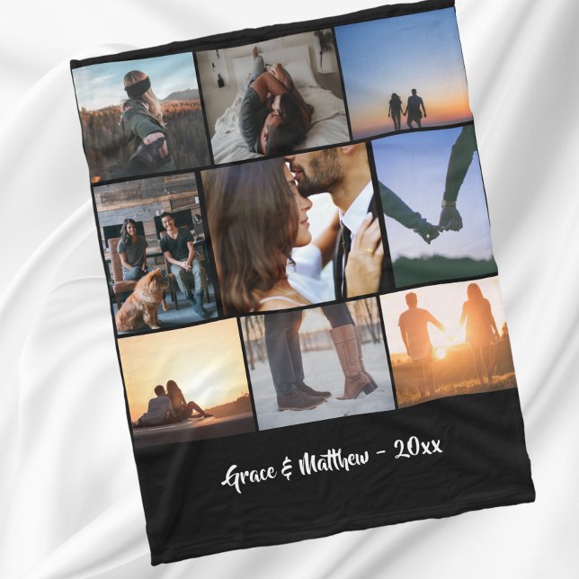 9 photos collage personalized fleece blanket (Creator Uploaded)