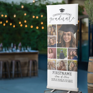 9 Photos - Graduation Modern Minimal White Retractable Banner