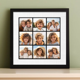 9 Photos - Minimal Grid on Black Background Photo Print