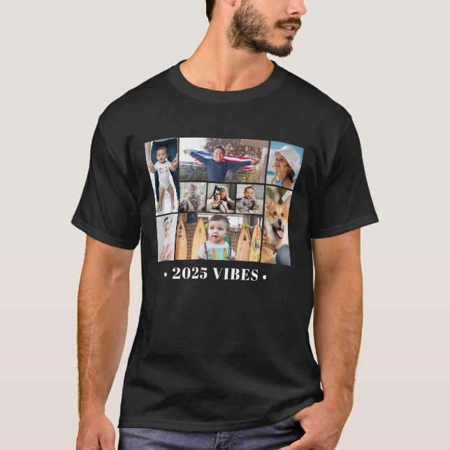 9 Picture Photo Collage Vibes T-Shirt (Front)