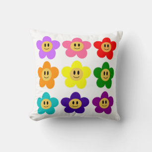 9 Rainbow Pride Colour Flowers LGBT Cushion