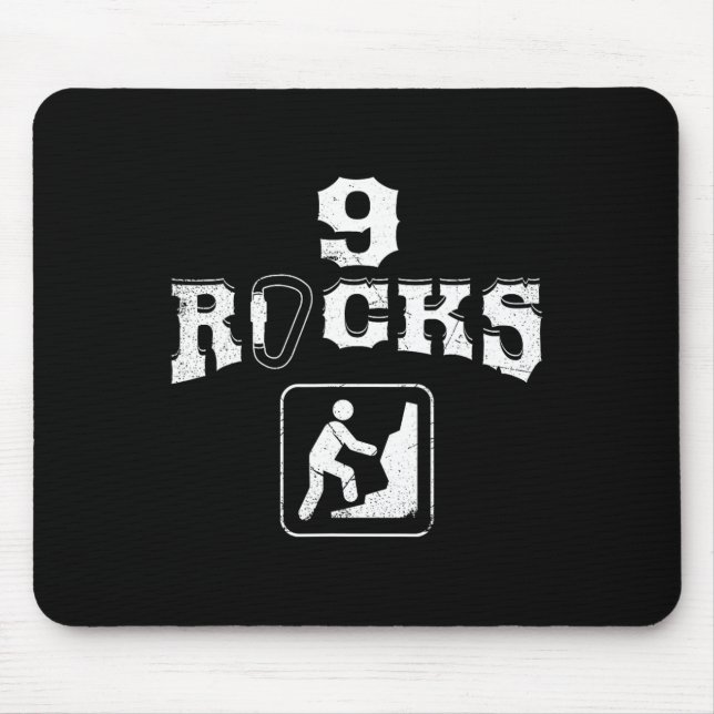 9 Rock Climbing Nine Year Old Birthday Bouldering  Mouse Mat (Front)