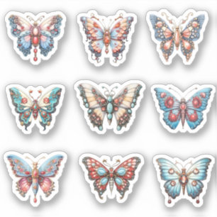 9 Rococo Butterfly Custom-Cut Vinyl Sticker