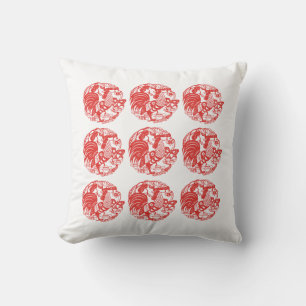 9 Roosters for Longevity Rooster Year 2017 pillow