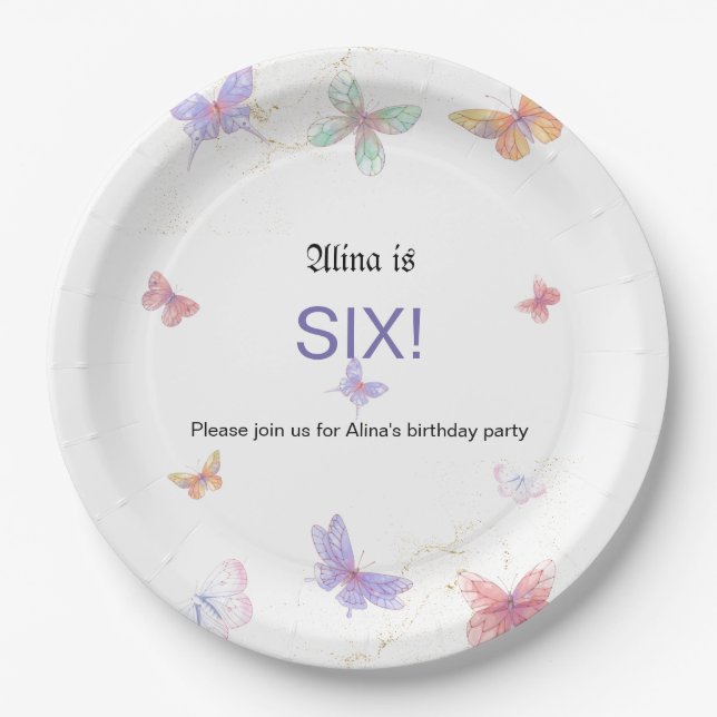 9" Round Birthday Party Paper Plate (Front)