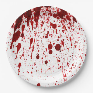9" Round Paper Plate Blood Splatter Vampire Gothic