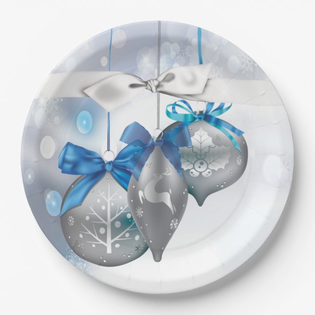 9" Round Paper Plate Ornaments Snowflakes Snow Fla (Front)