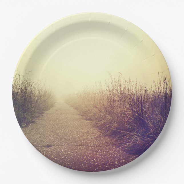 9" Round Paper Plate Sunrise Pathway Walkway Path (Front)