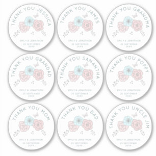 9 Small Individual Name Thanks Flower Wedding