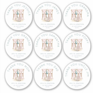 9 small Individual Names Thank You Wedding Chairs