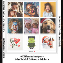 9 Square Individual Custom Photo/Image Collage