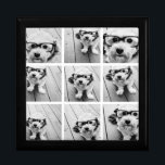 9 Square Photo Collage - Black and White Gift Box<br><div class="desc">Black and White Design - Use your photos without frames on this one! Add your favourite pictures and snapshots to this strip for a fun memory keeper. An artistic way to display your best photo sharing pics.</div>