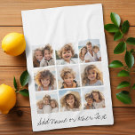 9 Square Photo Collage - Black and White Tea Towel<br><div class="desc">Black and White Design - Use your photos without frames on this one! Add your favourite pictures and snapshots to this strip for a fun memory keeper. An artistic way to display your best photo sharing pics.</div>