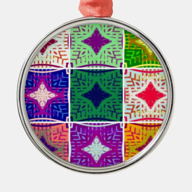 9 star Hakuna matata pattern Metal Tree Decoration (Front)