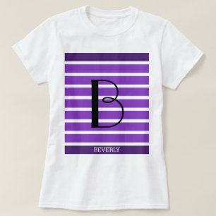 9 Stripes Purple Violet Personalised Monogram T-Shirt