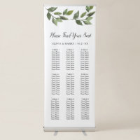 9 Table Rustic Greenery Wedding Seat Chart Banner