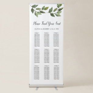 9 Table Rustic Greenery Wedding Seat Chart Banner