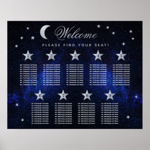 9 Table Stars Moon Celestial Wedding Seating Chart