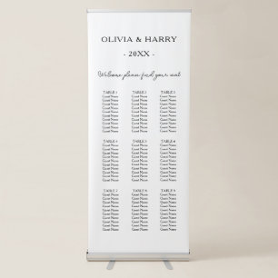9 Table Wedding Seat Chart Retractable Banner