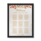 9 Table Wedding Seating Chart Pink Magnolia Marble
