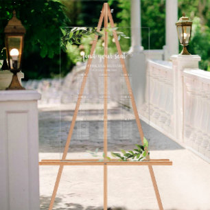 9 Tables Greenery Wedding Seating Plan Acrylic Sign